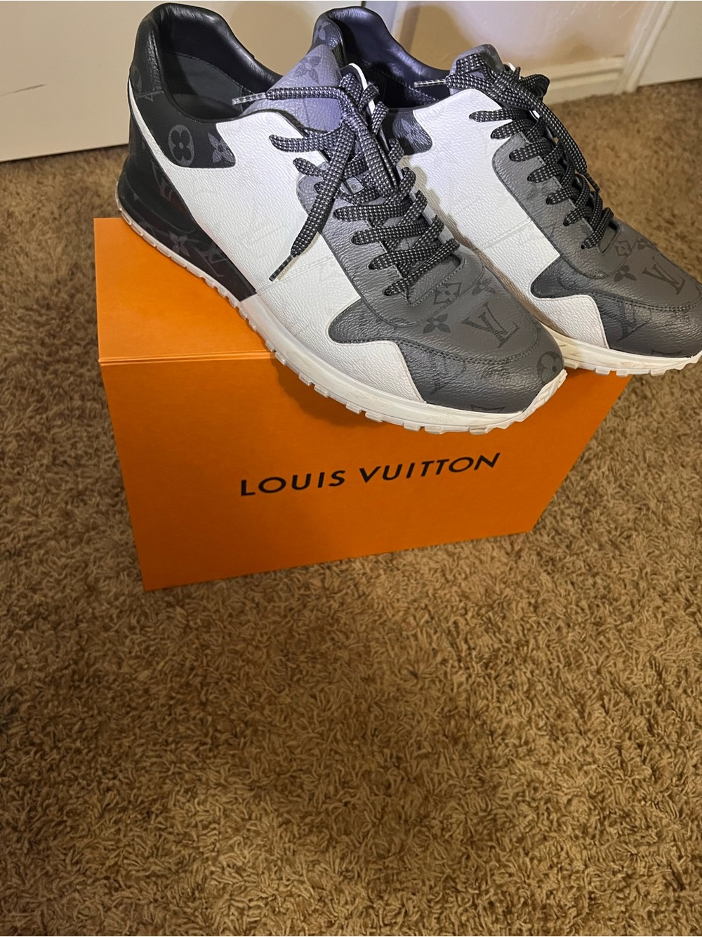 Louis Vuitton Gray & White Monogram Runner Sneakers - Picture 2 of 5